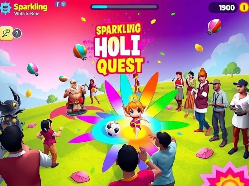 Sparkling Holi Quest multiplayer mode showing friends playing together